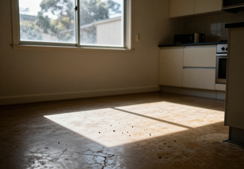 Rat droppings in a Rozelle garage before treatment